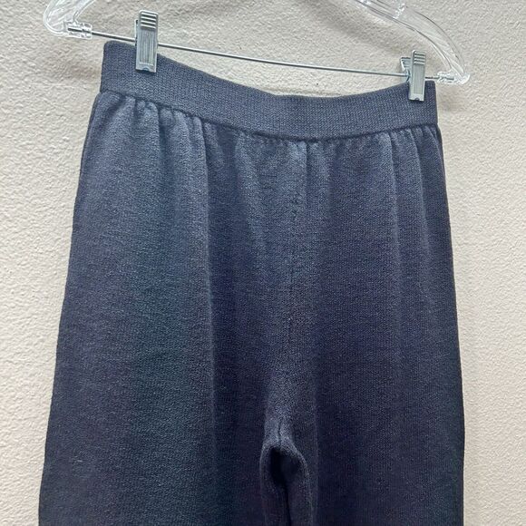 St John Black Santana Knit Pants Wide Leg Pull On Sz 4 Barrel Vintage Cropped - Picture 7 of 9